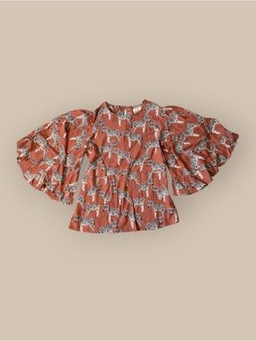 Cost Plus World Market Rust Zebra Print Top